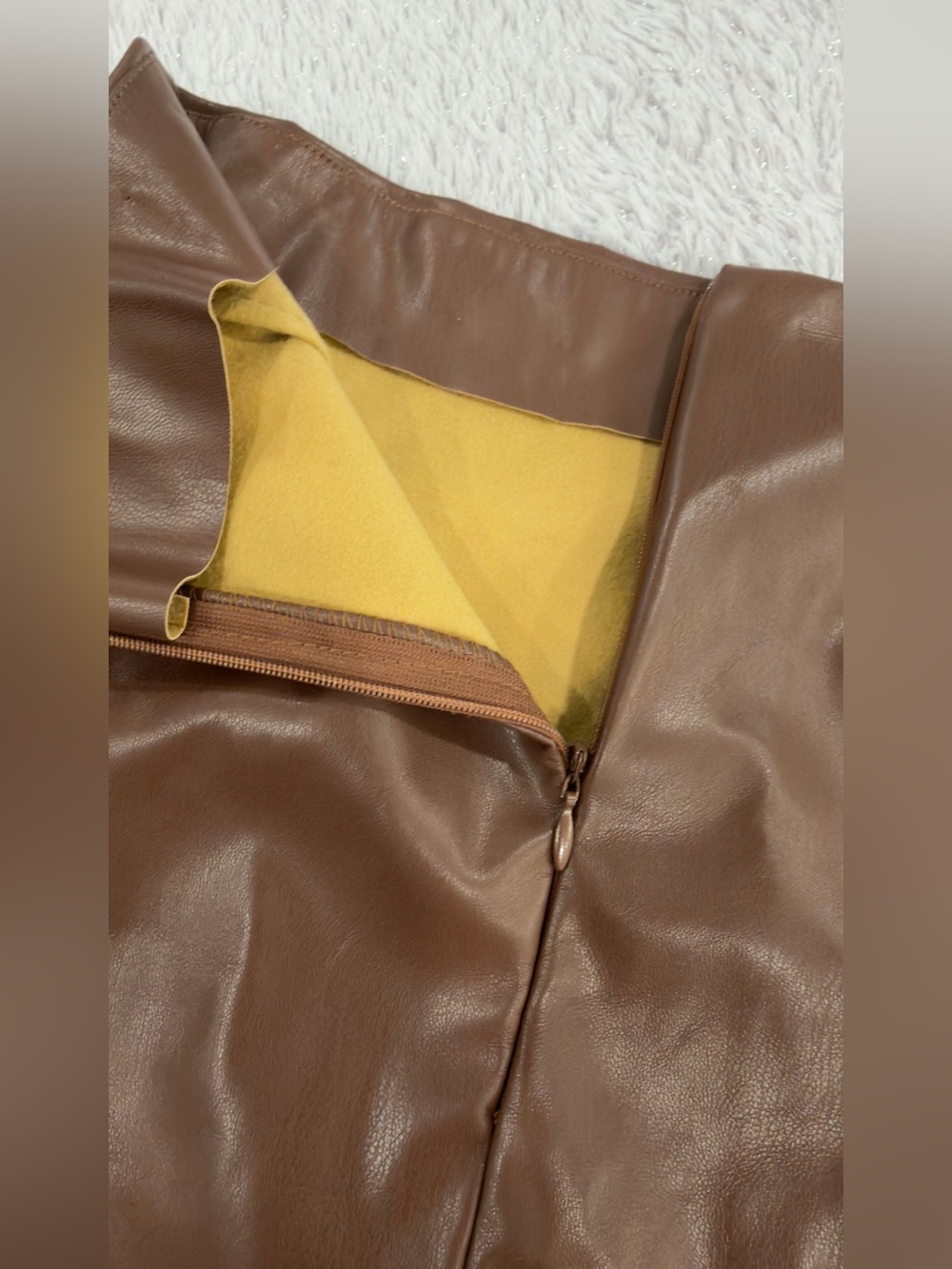 Princess Polly Brown Faux Leather Wrap Mini Skirt with Side Knot - Picture 10 of 12